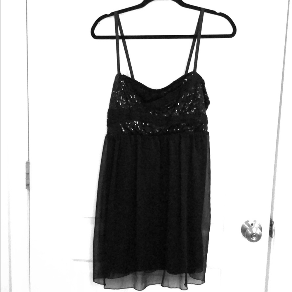 Black sequin tip dress